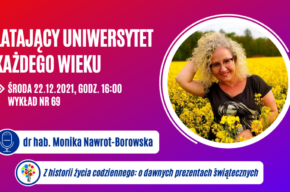 Latający Uniwersytet Każdego Wieku (odc. 69) "Z historii życia codziennego: o dawnych prezentach świątecznych"- dr hab. Monika Nawrot- Borowska