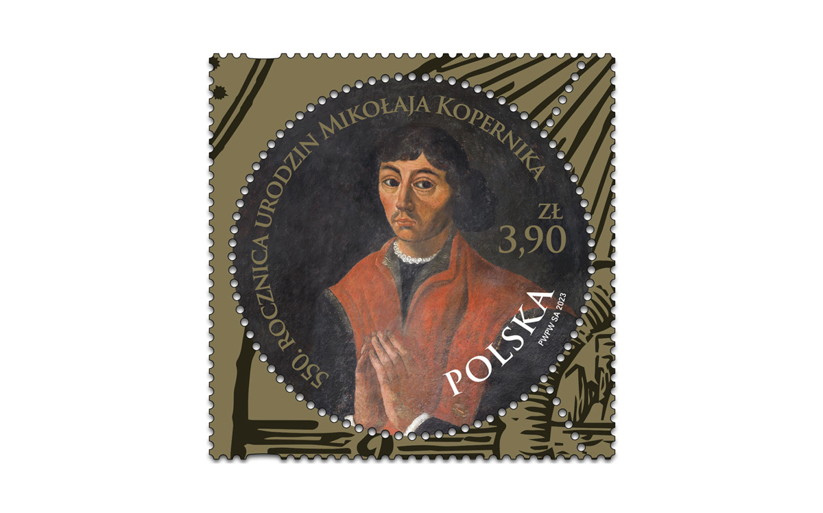 Znaczek pocztowy z okazji 550. rocznicy urodzin Kopernika