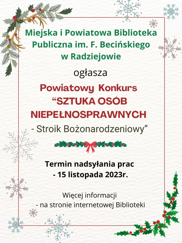 Powiatowy Konkurs dla Osób Niepełnosprawnych – SZTUKA OSÓB NIEPEŁNOSPRAWNYCH