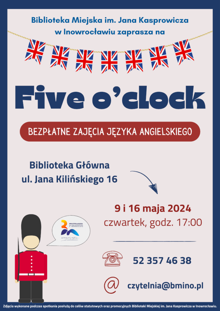 Five o’clock – bezpłatne zajęcia języka angielskiego dla dorosłych
