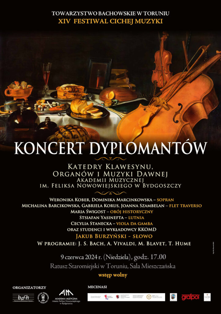 Koncert dyplomantów bydgoskiej Akademii Muzycznej w ramach XIV Festiwalu Cichej Muzyk