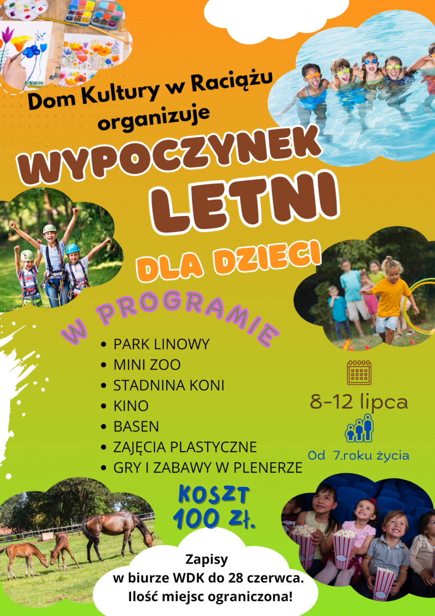 WDK Raciąż: wypoczynek letni dla dzieci