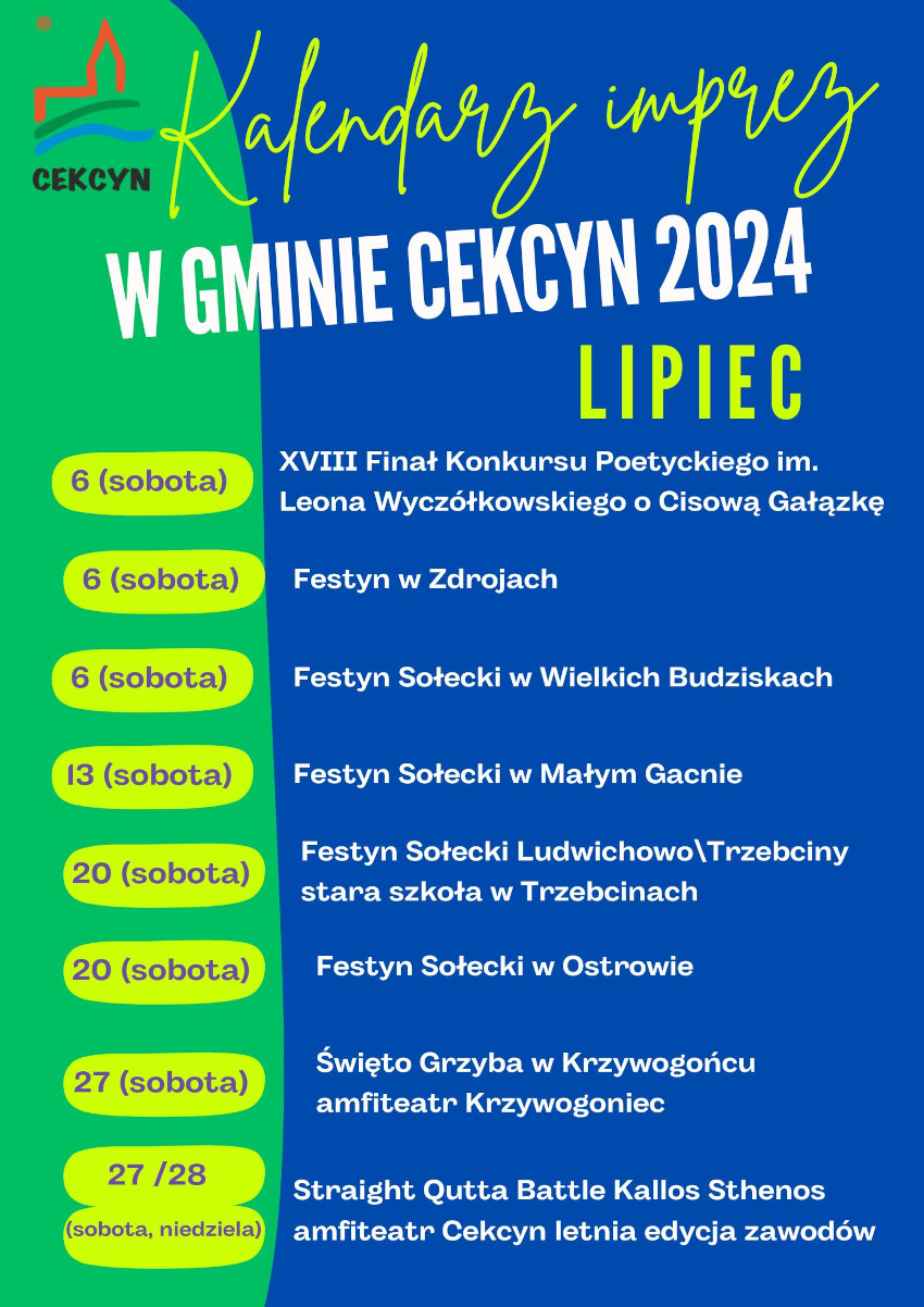 Kalendarz imprez lipiec 2024