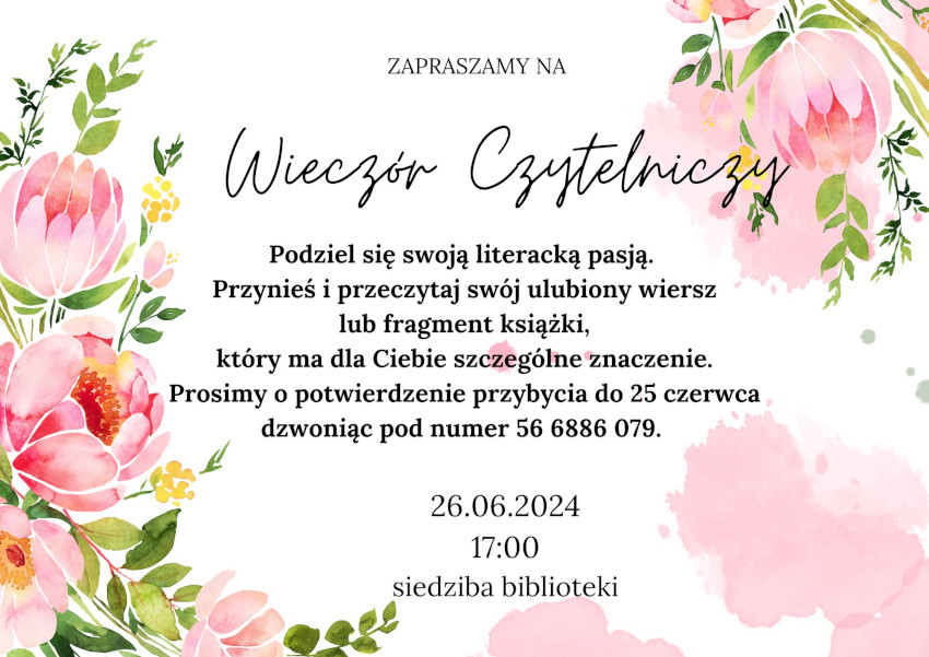 To już Trzeci Wieczór Czytelniczy!