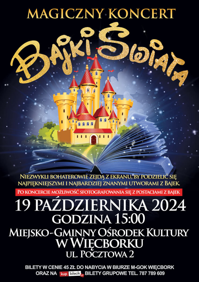 MAGICZNY KONCERT – BAJKI ŚWIATA oraz OPERETKOWA BAŚŃ DLA DOROSŁYCH w Więcborku!