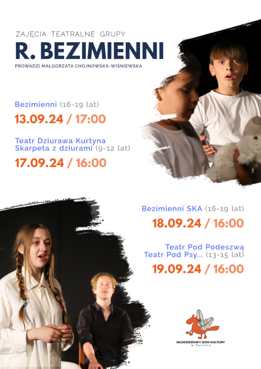 Teatr R. Bezimienni – terminy pierwszych spotkań w roku 2024-2025