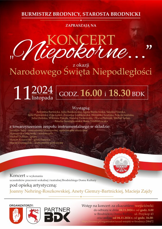 NIEPOKORNE… - koncert z okazji Narodowego Święta Niepodległości