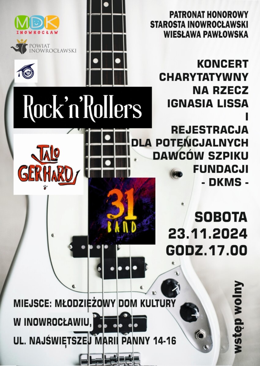 Koncert rockowy w MDK. Zapraszamy !!!