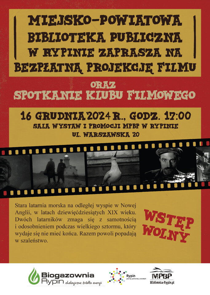 Spotkanie Klubu Filmowego - 16 grudnia, godz. 17.00 - zapraszamy!