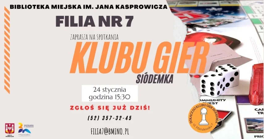 Planszówki w Nowym Roku! – Klub Gier „Siódmka” w Filii nr 7