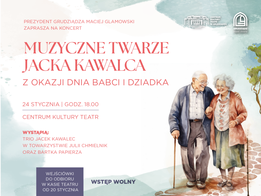 Koncert „Muzyczne Twarze Jacka Kawalca” z okazji Dnia Babci i Dziadka