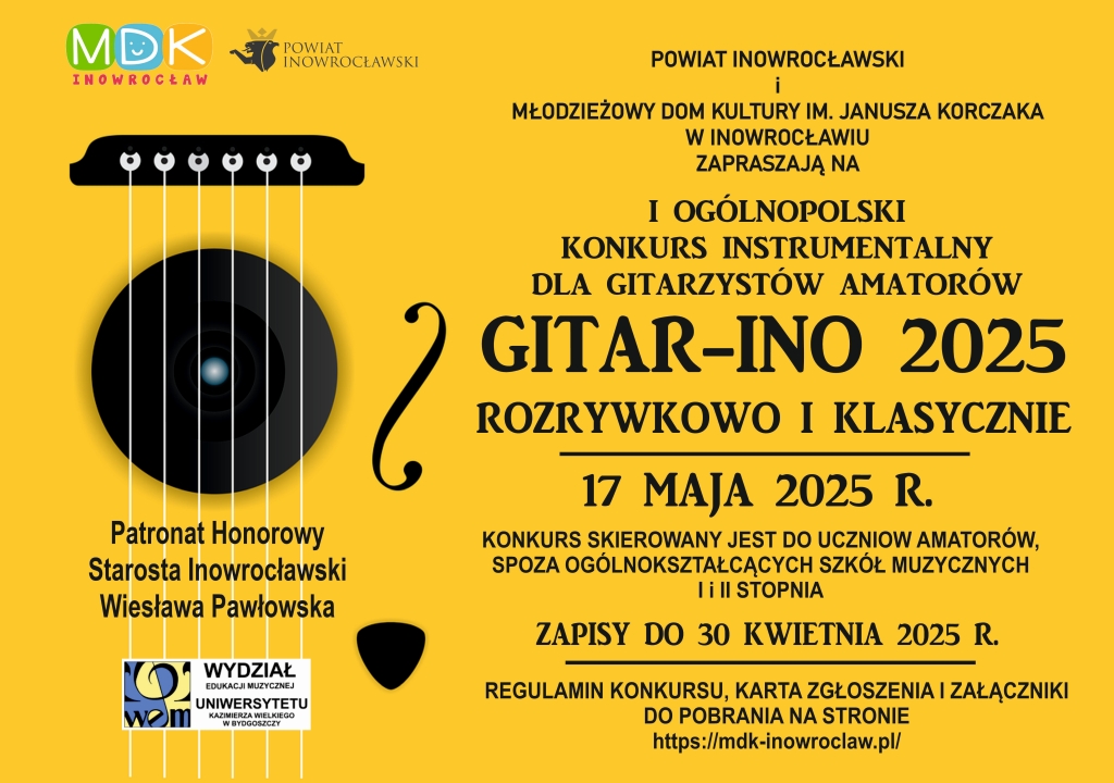 GITARINO 2025 – PIERWSZA EDYCJA KONKURSU INSTRUMENTALNEGO DLA AMATORÓW