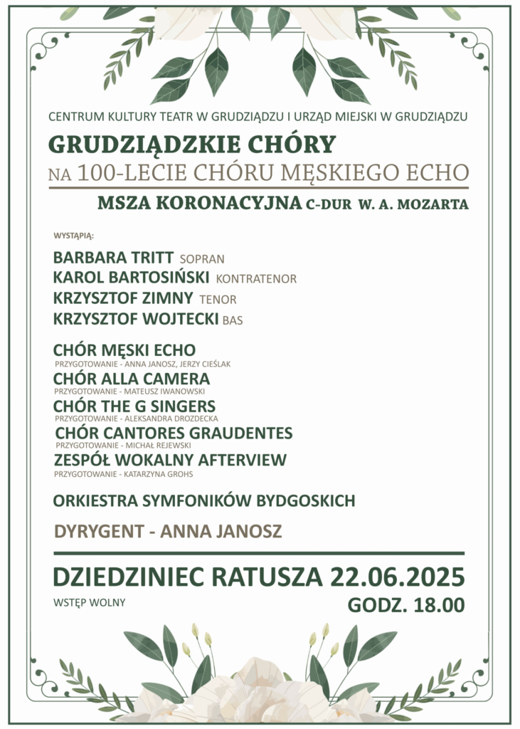 100.lecie Chóru Echo – koncert połączonych grudziądzkich chórów