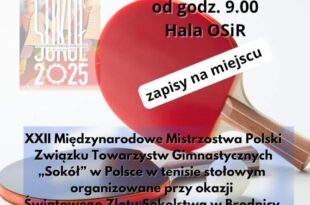 MISTRZOSTWA POLSKI DRUŻYN SOKOLNICZYCH W TENISIE STOŁOWYM