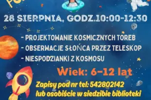 "Kosmiczne pożegnanie wakacji" w bibliotece - zapisy