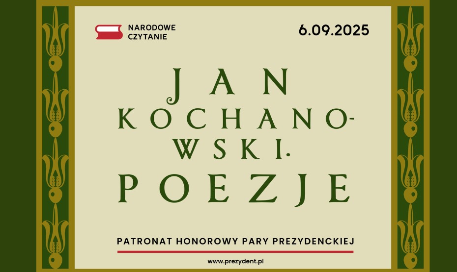 Narodowe Czytanie 2025: poezja Jana Kochanowskiego