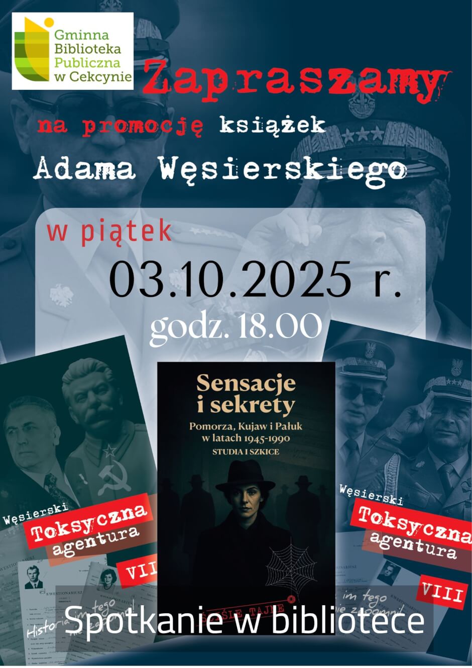 Zaproszenie na promocję książek Adama Węsierskiego