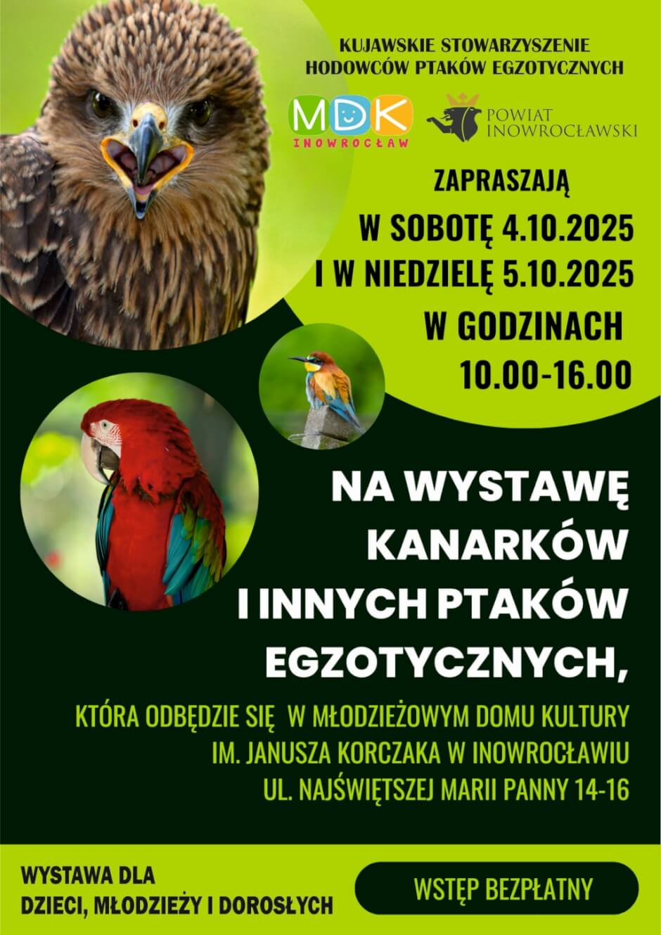 Zapraszamy na Wystawę Ptaków Egzotycznych