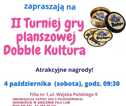 II Turniej Gry Planszowej „Dobble Kultura”