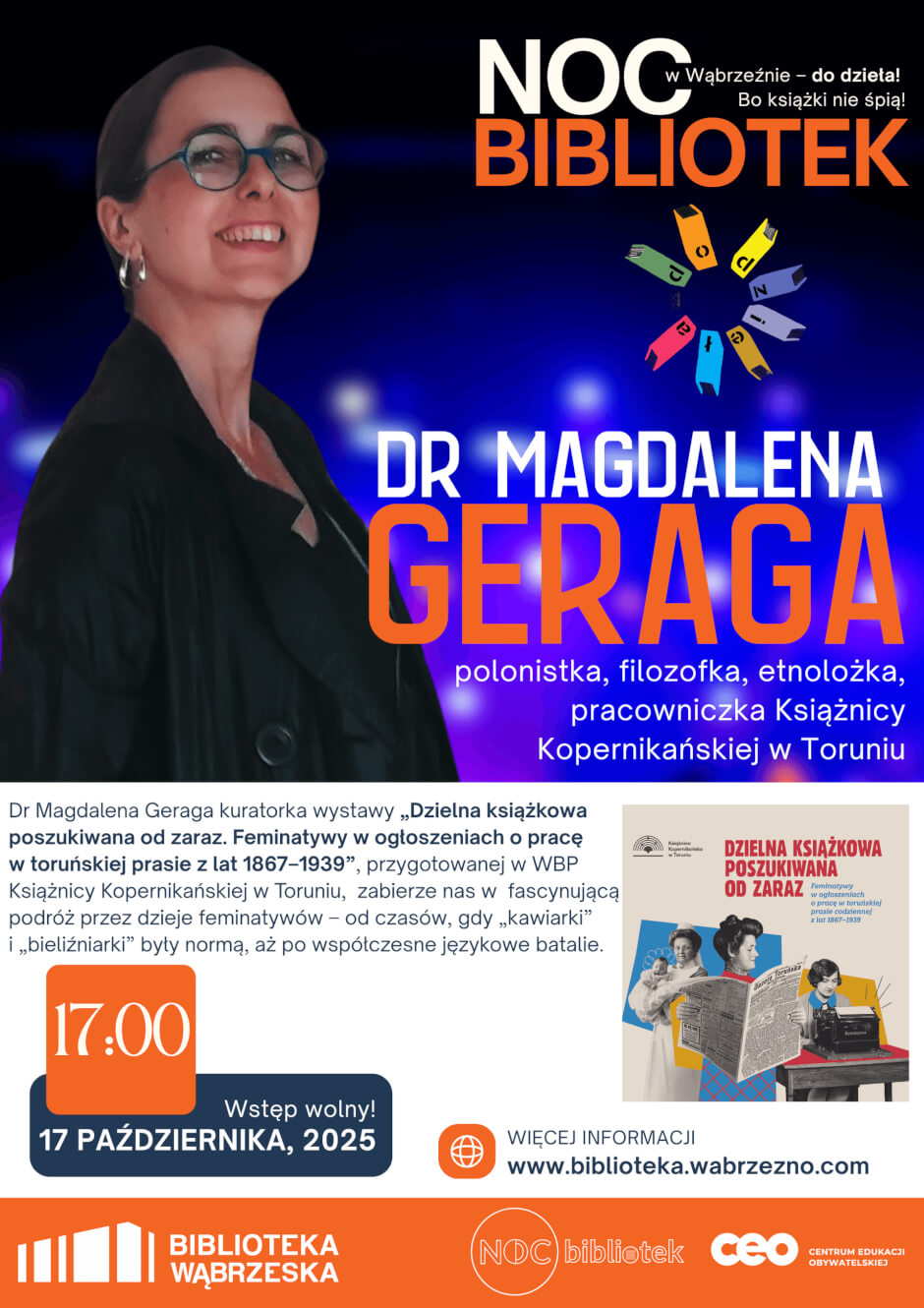 Dr Magdalena Geraga i feminatywy podczas Nocy Bibliotek