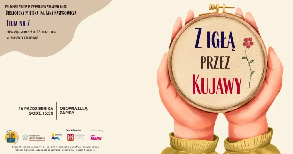 Z igłą przez Kujawy – warsztaty haftu kujawskiego w Filii nr 7