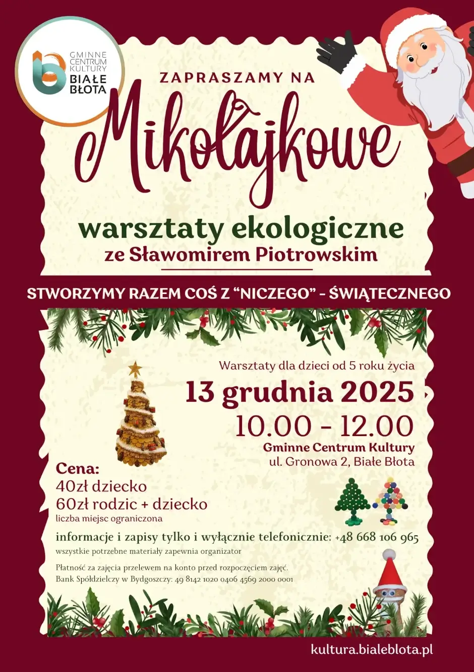 Mikołajkowe Warsztaty Ekologiczne dla dzieci od 5. roku życia!