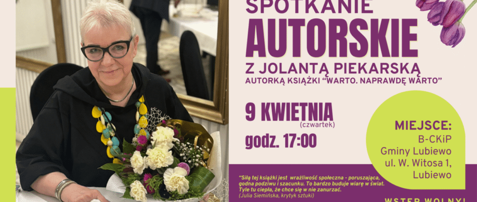 Spotkanie autorskie z Jolantą Piekarską