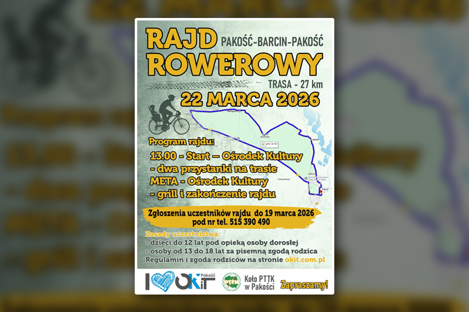 RAJD ROWEROWY PAKOŚĆ–BARCIN–PAKOŚĆ