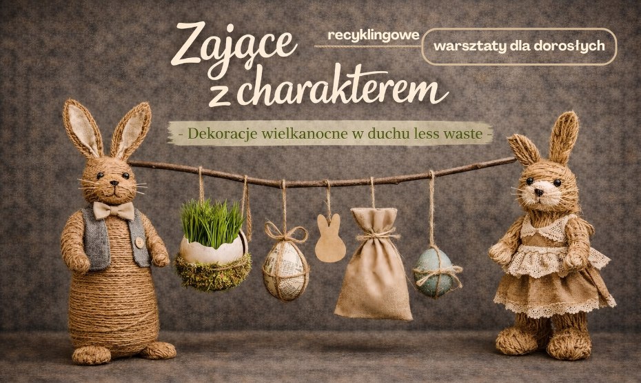 Zające z charakterem – dekoracje wielkanocne w duchu less waste. Warsztaty recyklingowe dla dorosłych