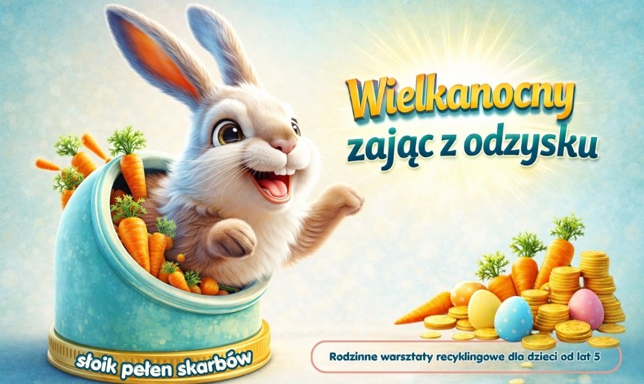 Wielkanocny zając z odzysku – słoik pełen skarbów! Rodzinne warsztaty recyklingowe dla dzieci od 5 lat