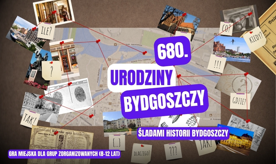 Śladami historii Bydgoszczy. Gra miejska z okazji 680. urodzin miasta dla grup zorganizowanych (8–12 lat)