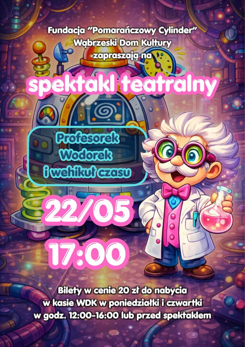 Spektakl teatralny „Profesorek Wodorek i Wehikuł Czasu” przed nami