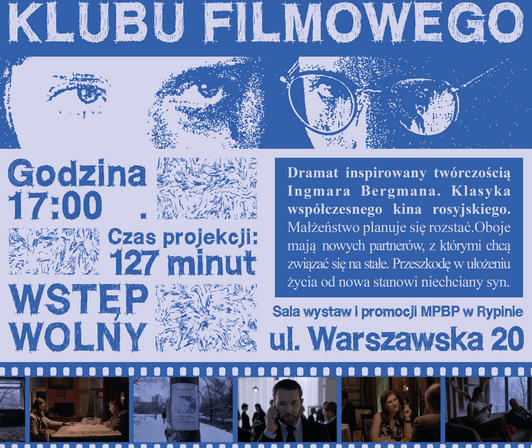 Zaproszenie na kwietniowe spotkanie Klubu Filmowego - 17 kwietnia