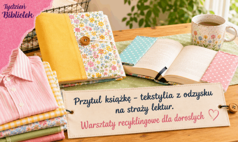 Przytul książkę – tekstylia z odzysku na straży lektur - warsztaty recyklingowe dla dorosłych w ramach Tygodnia Bibliotek