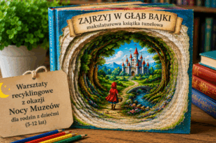 Zajrzyj w głąb bajki – makulaturowa książka tunelowa. Warsztaty recyklingowe z okazji Nocy Muzeów dla rodzin z dziećmi (5–12 lat)