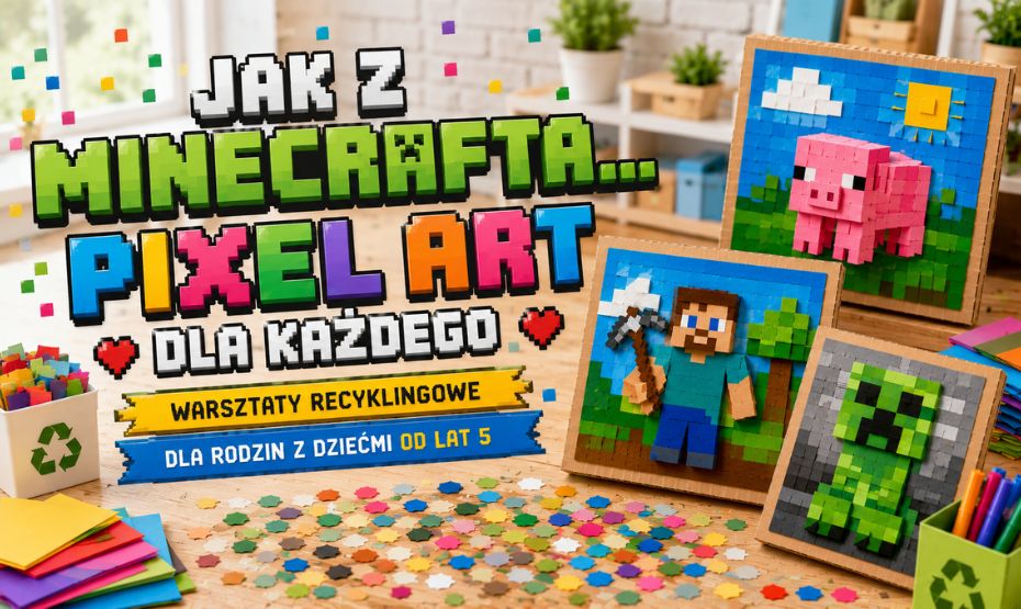 Jak z Minecrafta… Pixel art dla każdego. Warsztaty recyklingowe dla rodzin z dziećmi od lat 5