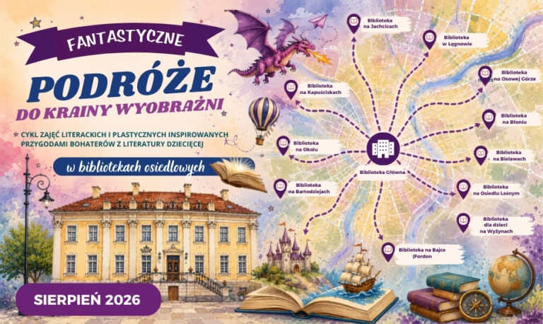 Fantastyczne podróże do krainy wyobraźni – wakacyjne zajęcia w bibliotekach osiedlowych - SIERPIEŃ 2026
