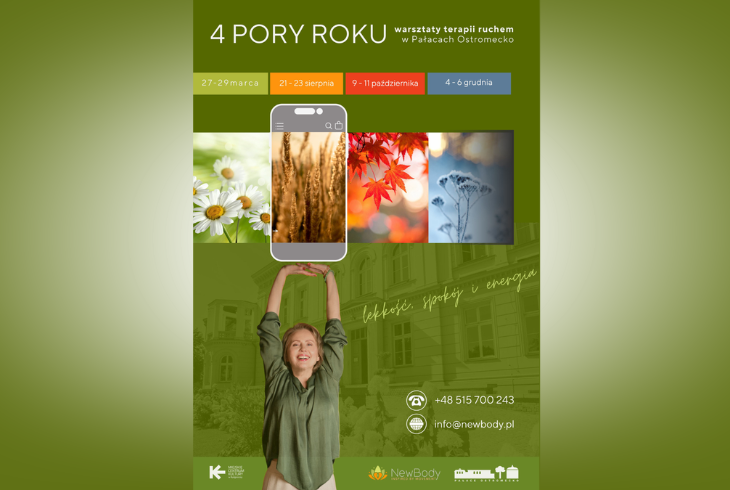 Cztery pory roku ze świadomością ciała – warsztaty terapii ruchem w Pałacach Ostromecko