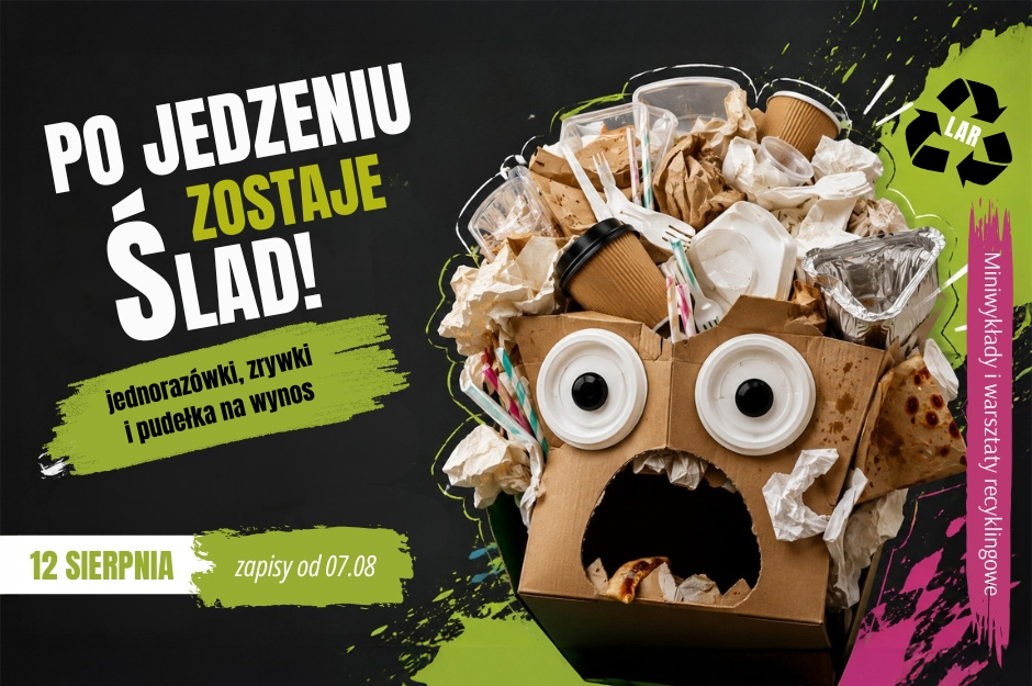 Po jedzeniu zostaje ślad: jednorazówki, zrywki i pudełka na wynos |  Miniwykład i warsztaty recyklingowe