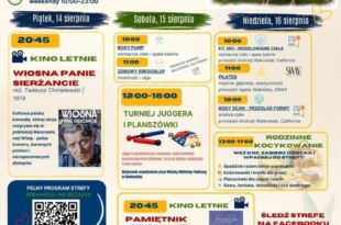 Sezonowa Aktywna Strefa Relaksu i Wydarzeń – Kino letnie i zajęcia sportowe