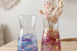 Sztuka użytkowa: Alcohol Ink – wielobarwny wazon