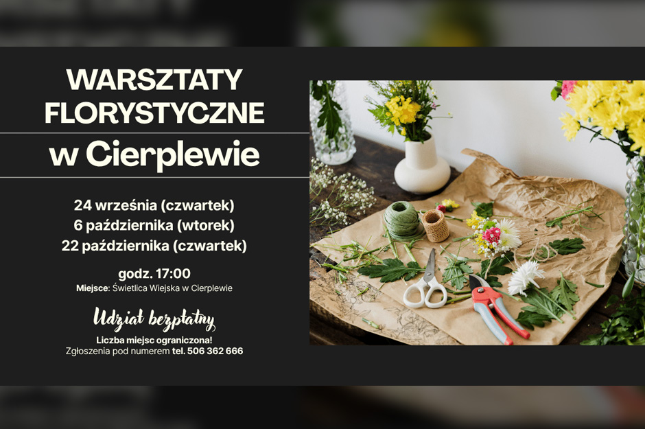 Warsztaty florystyczne w Cierplewie!