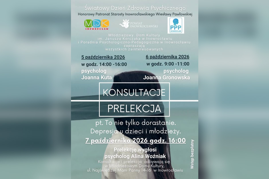 Konsultacje psychologiczne i prelekcja poświęcona zdrowiu psychicznemu dzieci i młodzieży